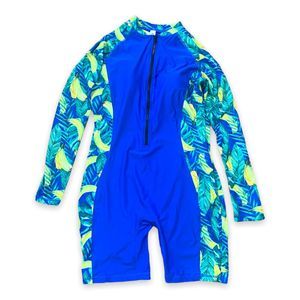 Halcurt Swimsuit One Piece Dopamine Banana Print Rashguard